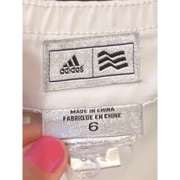 Adidas White Tennis Skirt With Built-In Shorts Size 6 Polyester & Spandex Active - Picture 9 of 9